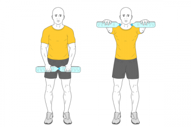 Elevació frontal braços mantingud